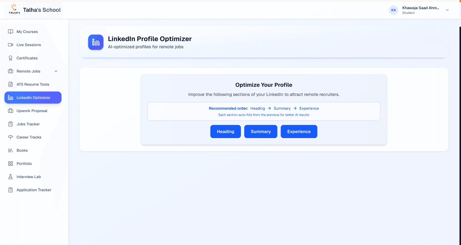 Inside the Tech Portal โ the AI career tools dashboard