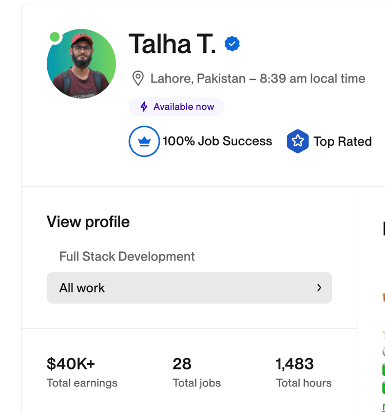 Upwork Top Rated Profile